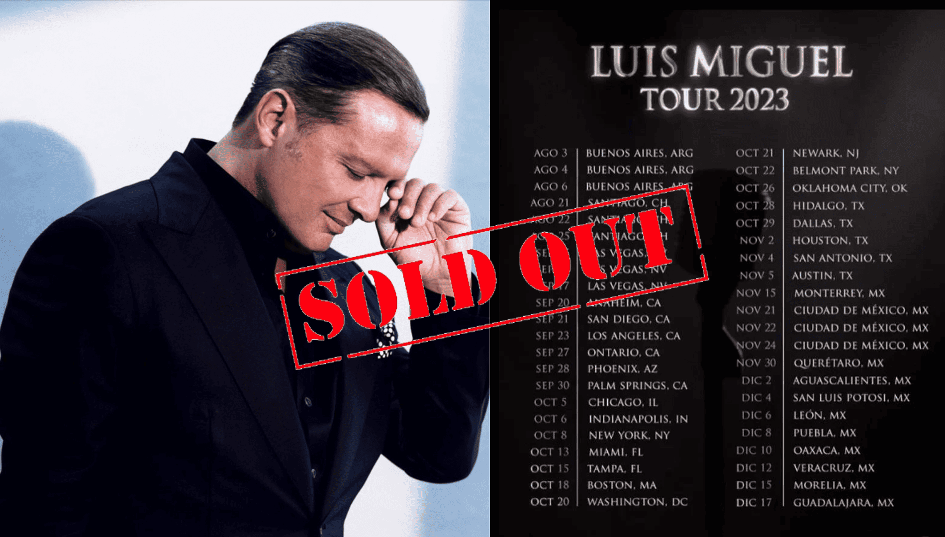 Gira de Luis Miguel es SOLD OUT en la mayoría de fechas