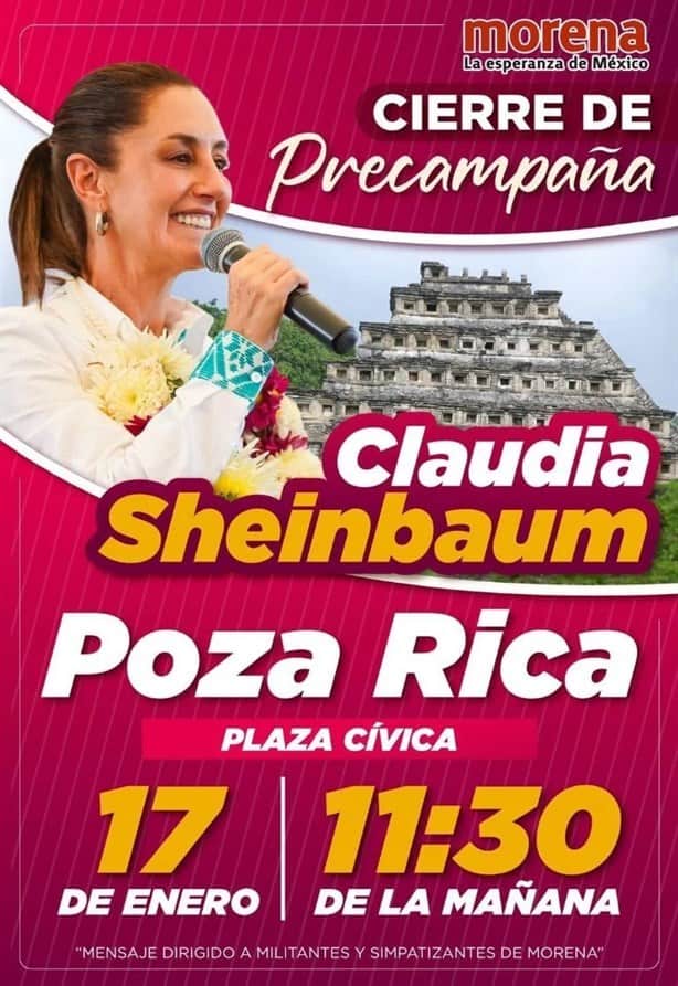 Hoy Claudia Sheinbaum Cierra Campa A En Poza Rica Veracruz