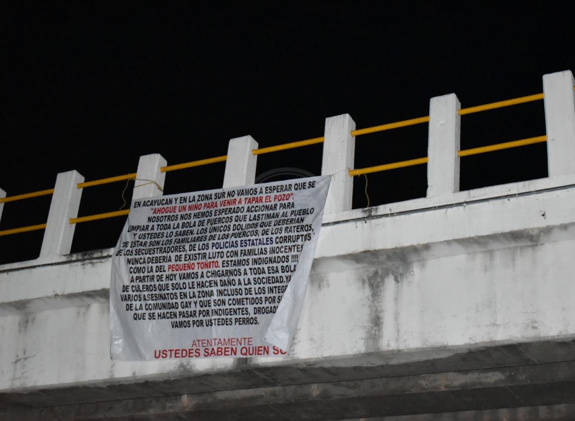 Justicieros lanzan advertencia contra delincuentes en sur de Veracruz