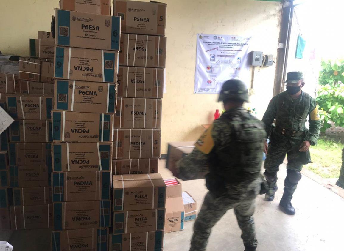 Ejército Mexicano proporcionaron apoyo en traslado de libros de texto gratuitos