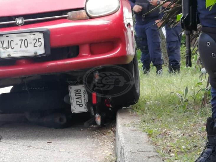 Tras persecución, conductor atropella a motopatrullero en Coatzacoalcos
