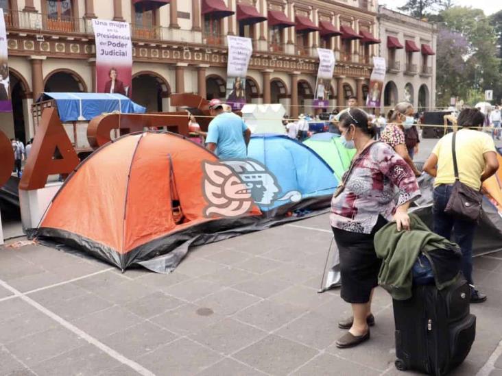 Vuelven Los 400 Pueblos; preparan campamento en centro de Xalapa