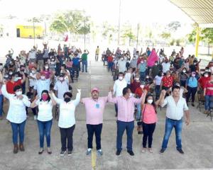 Ixhuatlán del Sureste se pinta de Rosa; La candidata no se olvidará de su gente