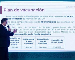 Vacunas enviadas por EU se aplicarán en la frontera norte