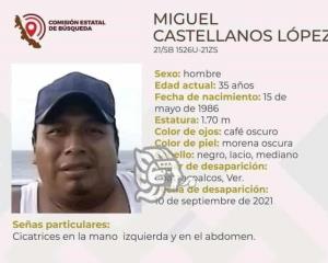 Reportan desaparición de Miguel Castellanos López en Coatzacoalcos