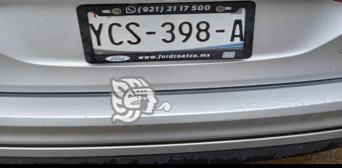 Solicitan colaboración para encontrar placa vehicular en Coatzacoalcos