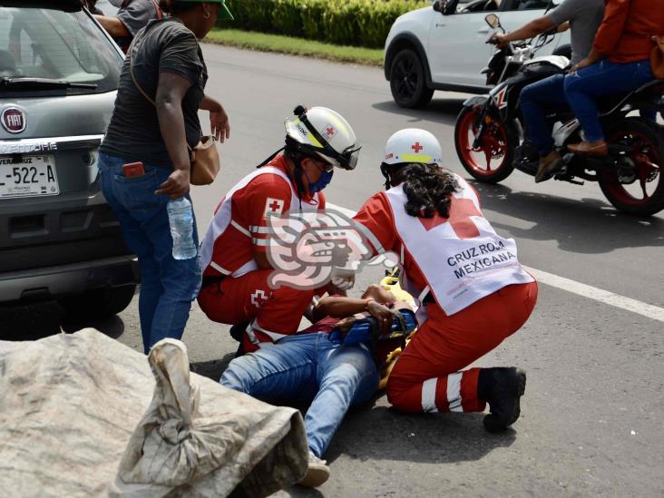 Se registra accidenten en calles de Veracruz; deja una persona lesionada