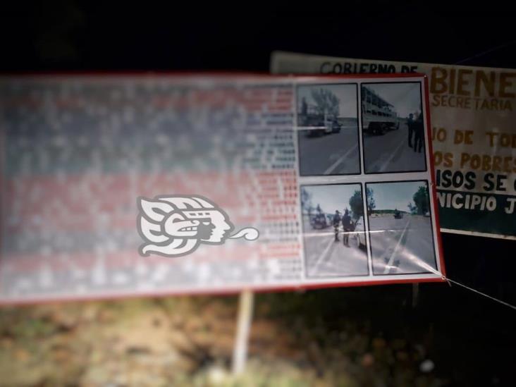 Amenazan a  mandos de SSP en “narcomantas” abandonadas en el sur de Veracruz