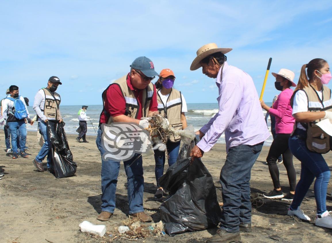 Ayuntamiento de Agua Dulce limpia la playa ‘Las Palmitas’
