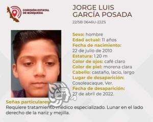 Buscan a Jorge Luis; habría escapado de su casa en Cosoleacaque