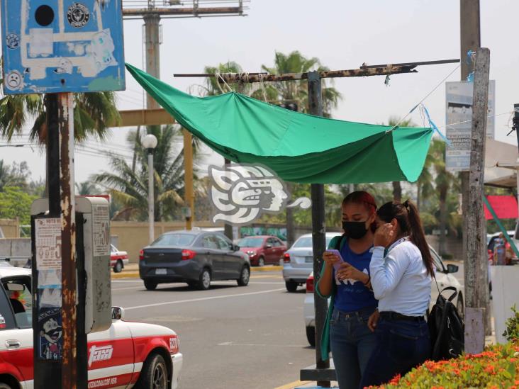 Inservibles parasoles metálicos en la ciudad; piden mantenimiento