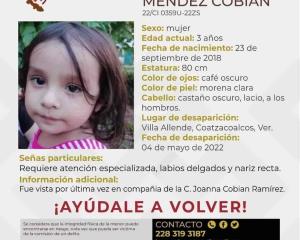 Reportan desaparición de niña de 3 años en Villa Allende
