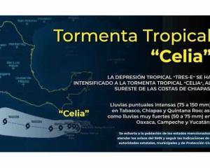 Tormenta tropical ‘Celia’ se forma en el Pacífico