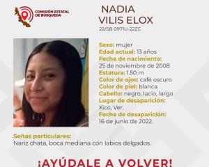 Reportan desaparición de menor en Xico
