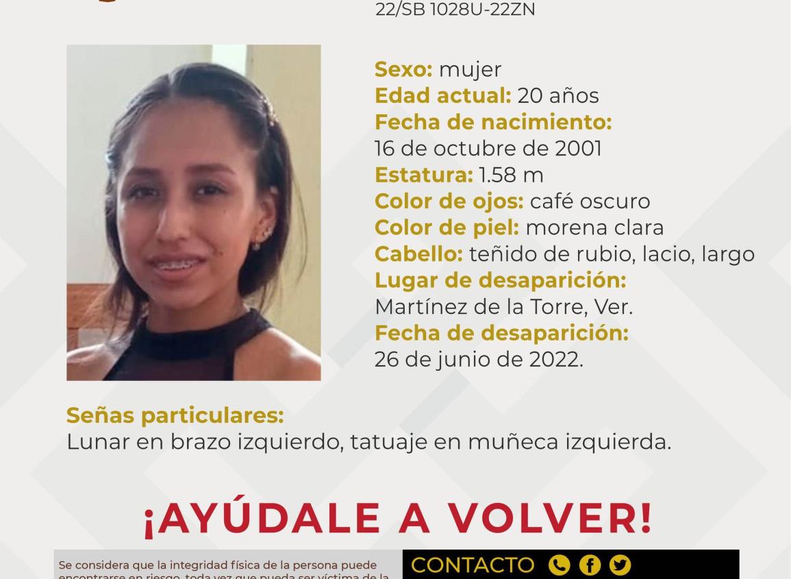 Desaparece joven de 20 años en Martínez De La Torre