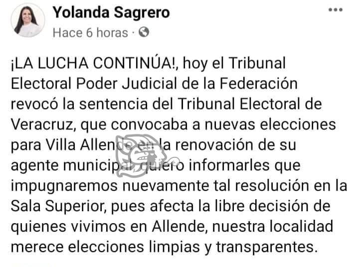 Yolanda Sagrero buscará elecciones extraordinarias en villa Allende