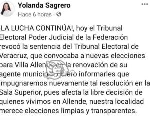 Yolanda Sagrero buscará elecciones extraordinarias en villa Allende