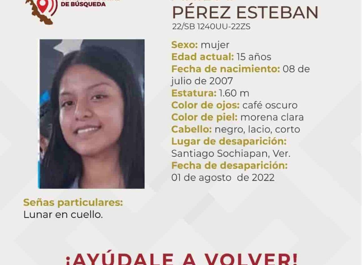 Buscan a Aridai Pérez, menor de 15 años desaparecida en Santiago Sochiapan