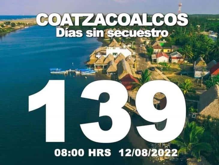 Se cumplen 139 días sin secuestro en Coatzacoalcos