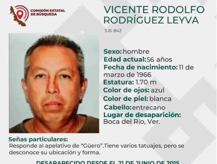 Desaparece hombre en Boca del Río; fue visto por última vez en junio de 2015