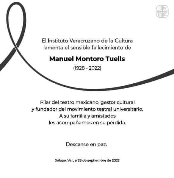 IVEC lamenta fallecimiento del director de teatro Manuel Montoro