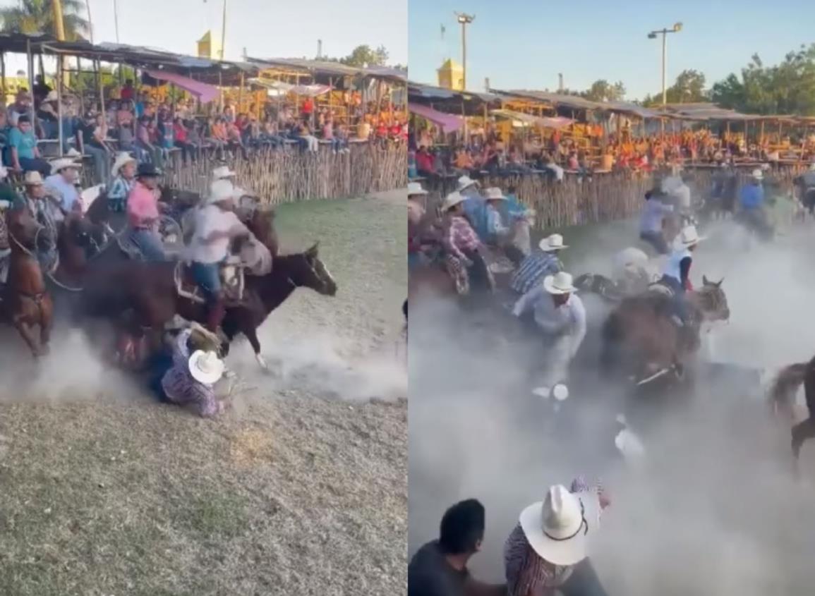 Corrida de toros termina con carambola de caballos en Yucatán