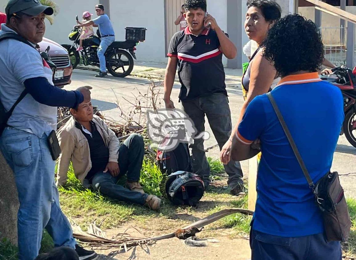 Motociclista herido tras choque en Acayucan