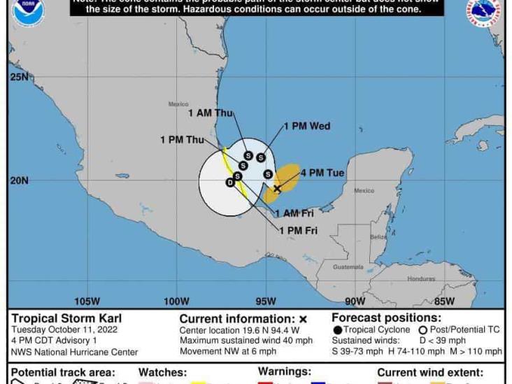 Impacto inminente de la tormenta Karl en el Golfo;¡Veracruz en alerta!