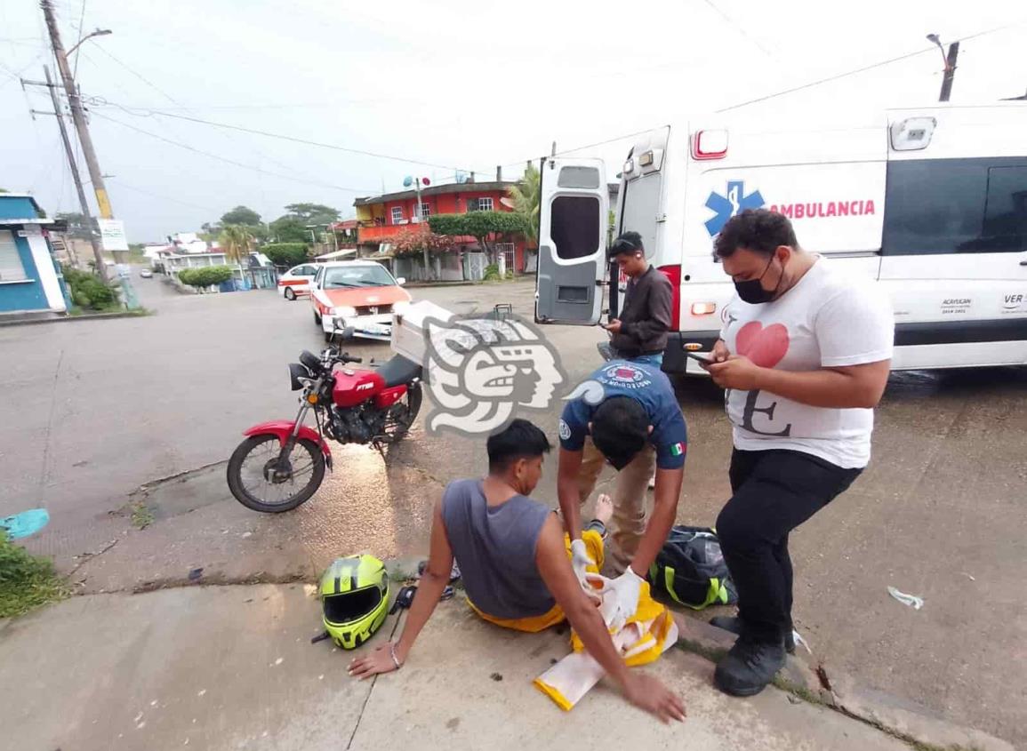 Repartidor herido tras choque en Acayucan