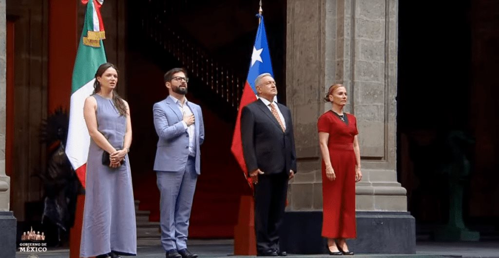 AMLO recibe al presidente de Chile, Gabriel Boric en Palacio Nacional