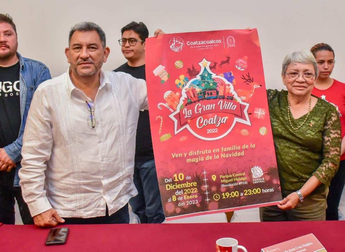 Invita Ayuntamiento a “La Gran Villa Coatza 2022” y encendido de pino navideño
