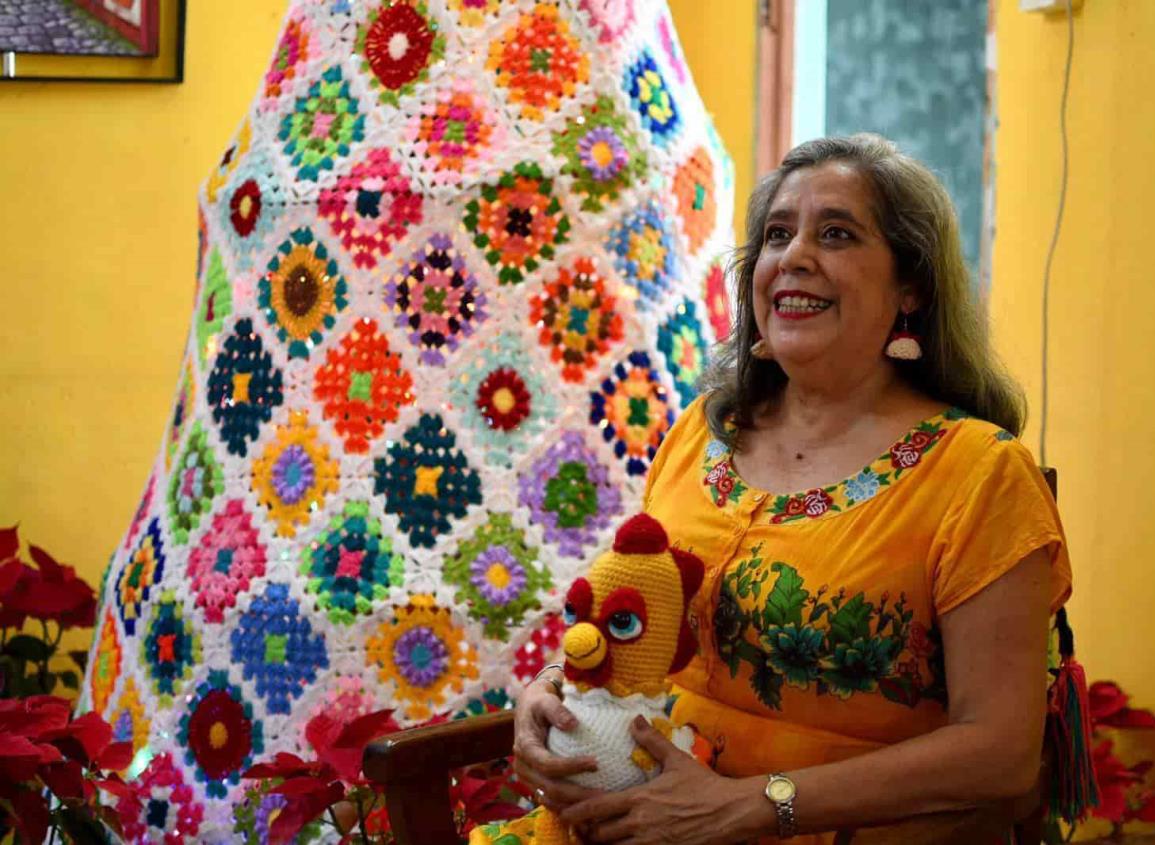 ¡Convierte su hogar en obra de arte!; Doña Eva llevó el tejido navideño a otro nivel