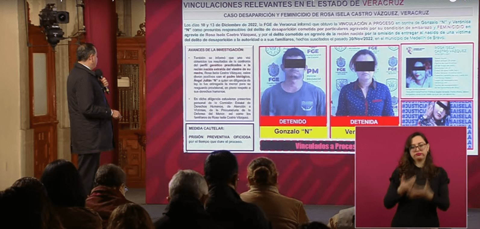 Berdeja anuncia vinculación a proceso de presuntos implicados en caso de Rosa Isela en Veracruz