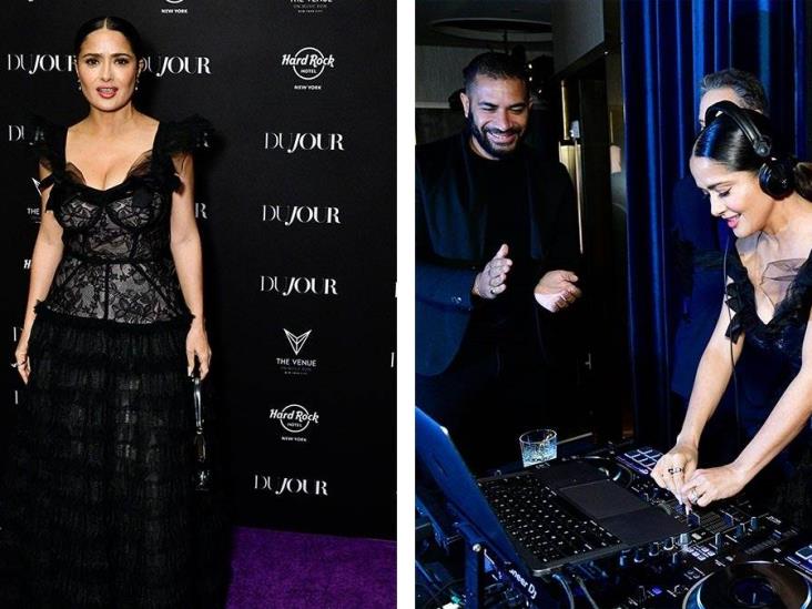 La veracruzana Salma Hayek sorprende al debutar como DJ en una fiesta