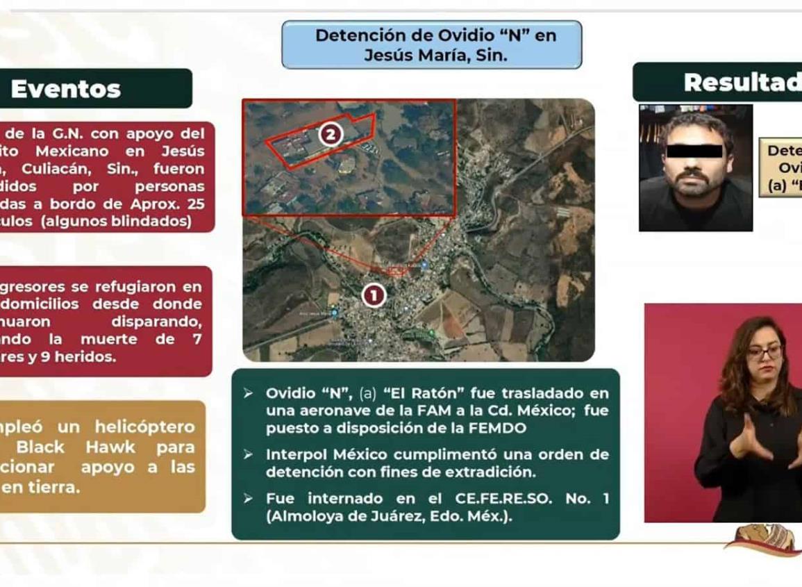Detallan en la mañanera detención de Ovidio Guzmán en Culiacán