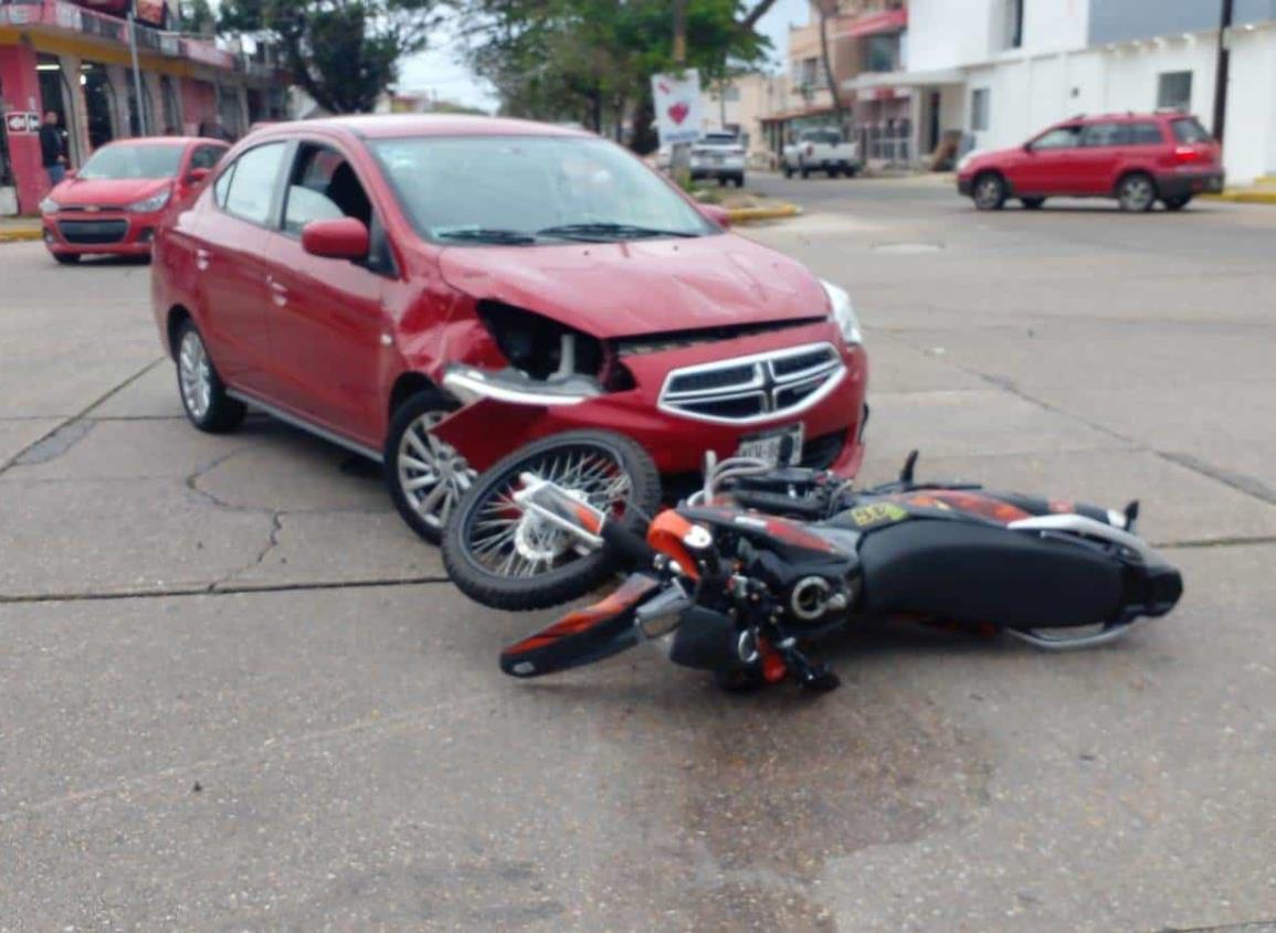 Motociclista resultó lesionado en choque (+Video)