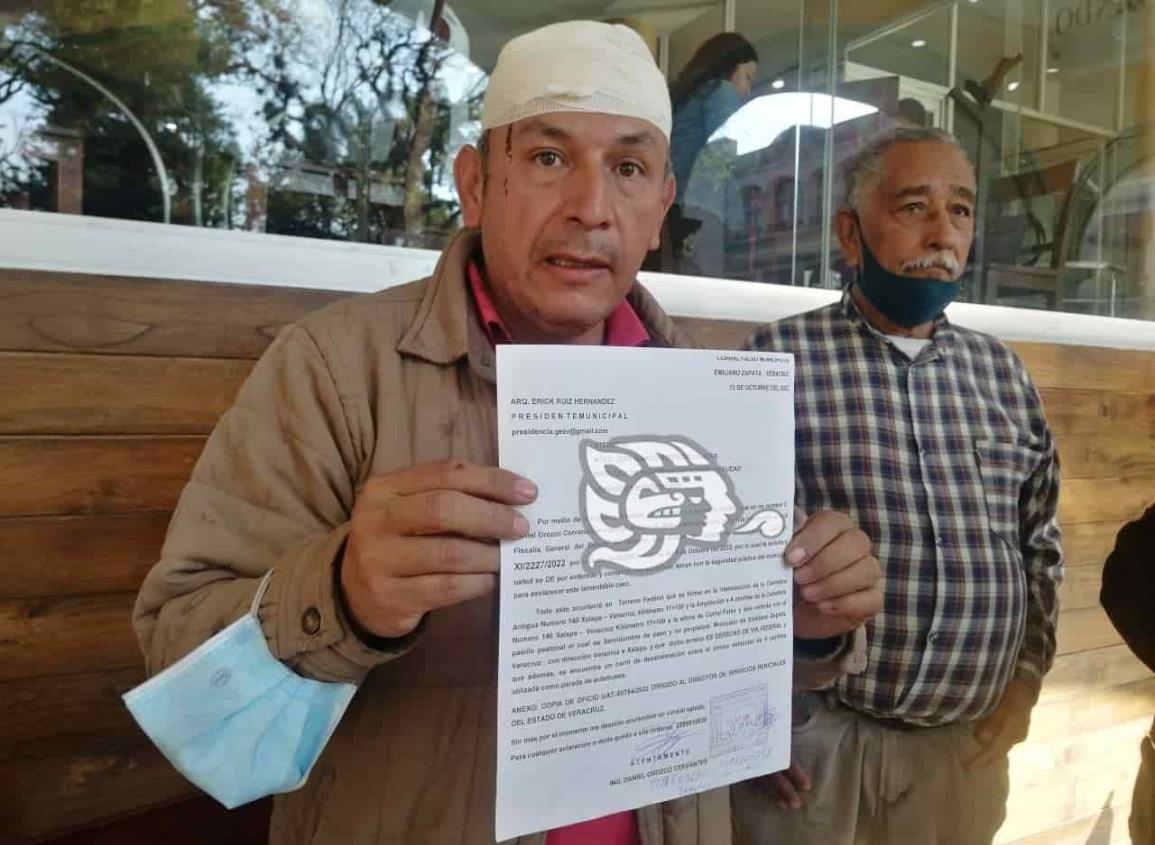 Denuncia robo y agresión a machetazos por personal de CFE en Emiliano Zapata