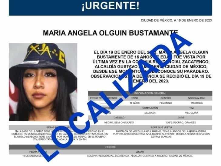 Localizan a Ángela, menor desaparecida en CDMX