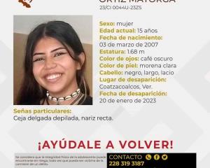 Quinceañera se encuentra desaparecida en Coatzacoalcos