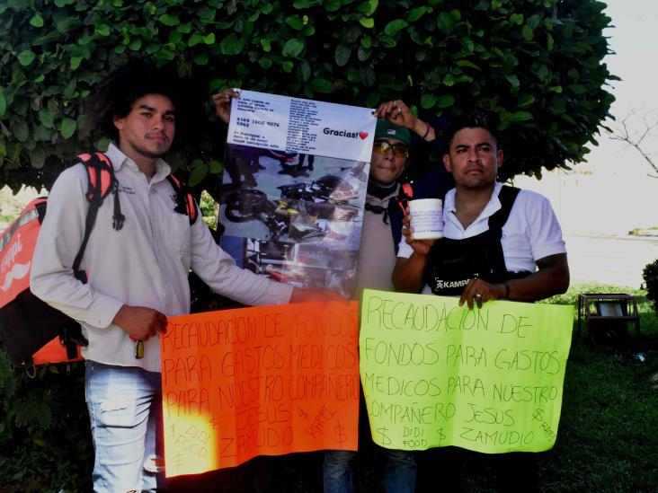 ¡Podría perder un brazo! recaudan apoyos para repartidor accidentado en Coatzacoalcos (+Video)