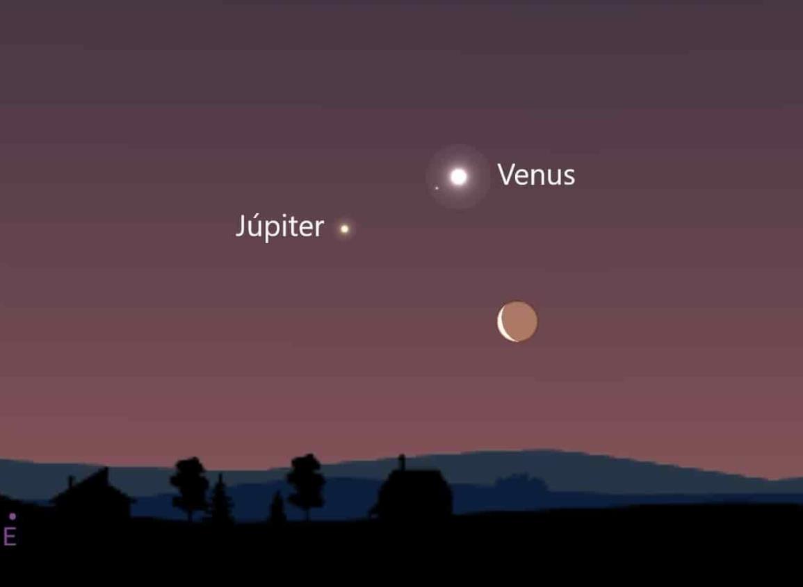 ¡No te lo pierdas! Esta noche habrá doble conjunción de la Luna con Venus y Júpiter