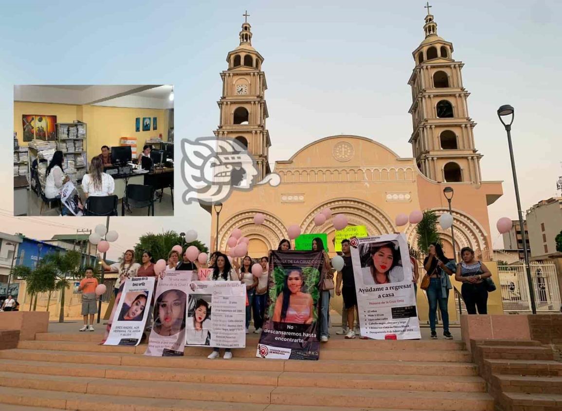 Marchan y protestan en FGE Acayucan para exigir agilicen búsqueda de Roxana(+Video)