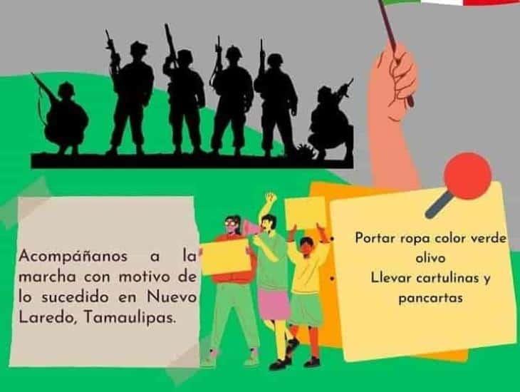 Marcharán en Coatzacoalcos para apoyar a militares de Tamaulipas