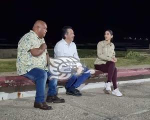 GPI; gobernador, secretario y fiscal, de paseo en el malecón de Coatzacoalcos (+Video)