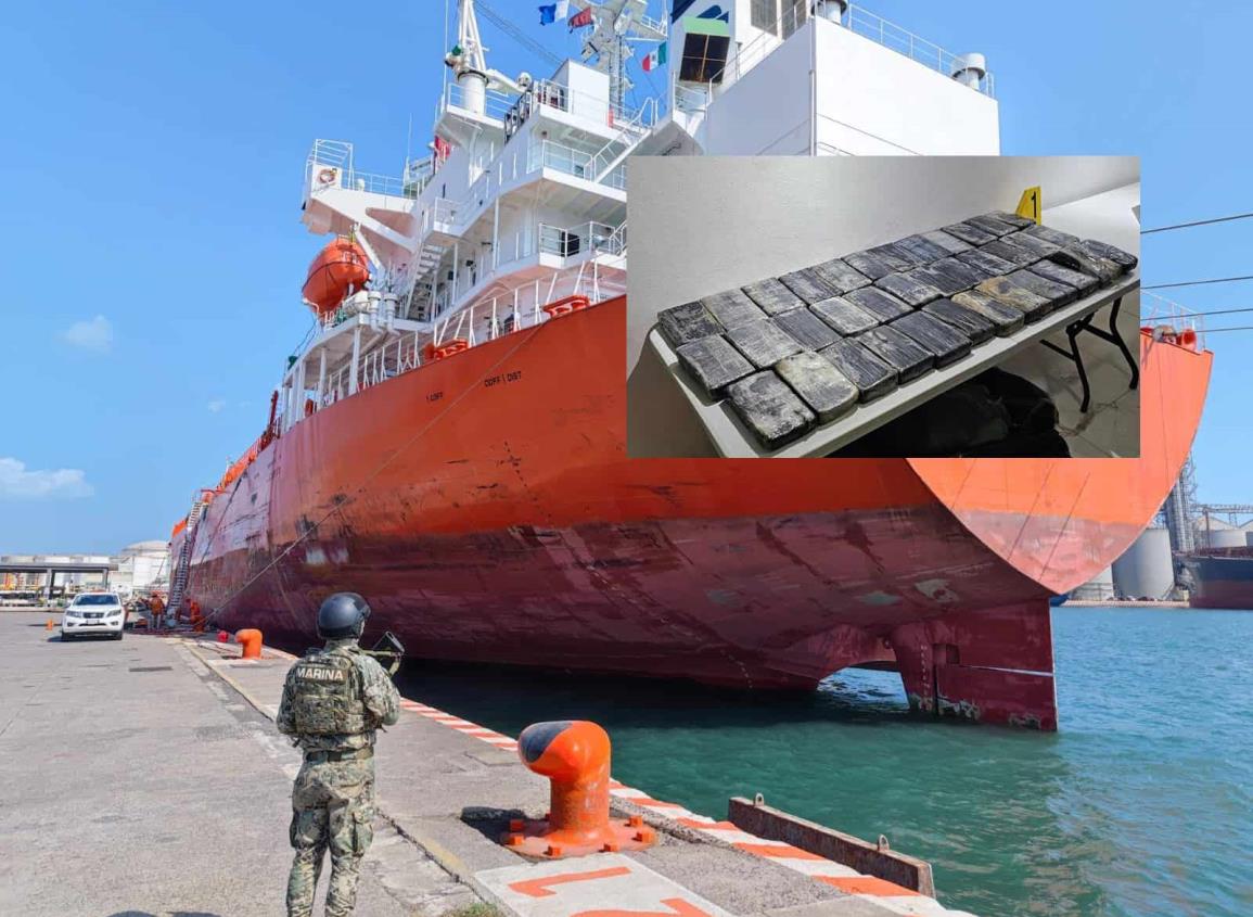 ¡Se cayó la vuelta! Marina asegura 35 kilos de coca en el puerto de Veracruz