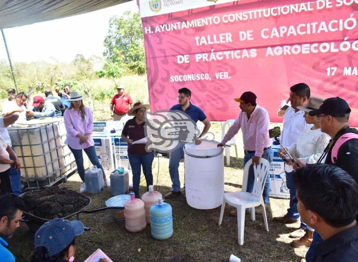 Imparte SEDARPA taller de prácticas agroecológicas a productores de Soconusco