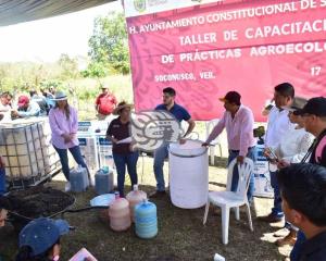Imparte SEDARPA taller de prácticas agroecológicas a productores de Soconusco