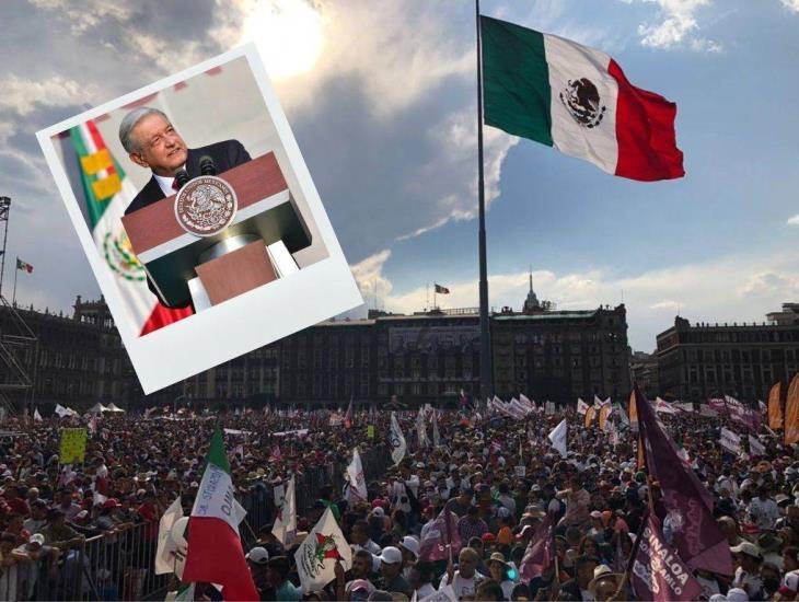 "México es un país libre, no es un protectorado de EU": AMLO ante un Zócalo repleto