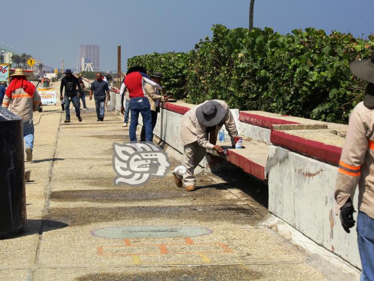 ¡Qué diferencia! intensiva limpieza en el Malecón en Coatzacoalcos (+Video)