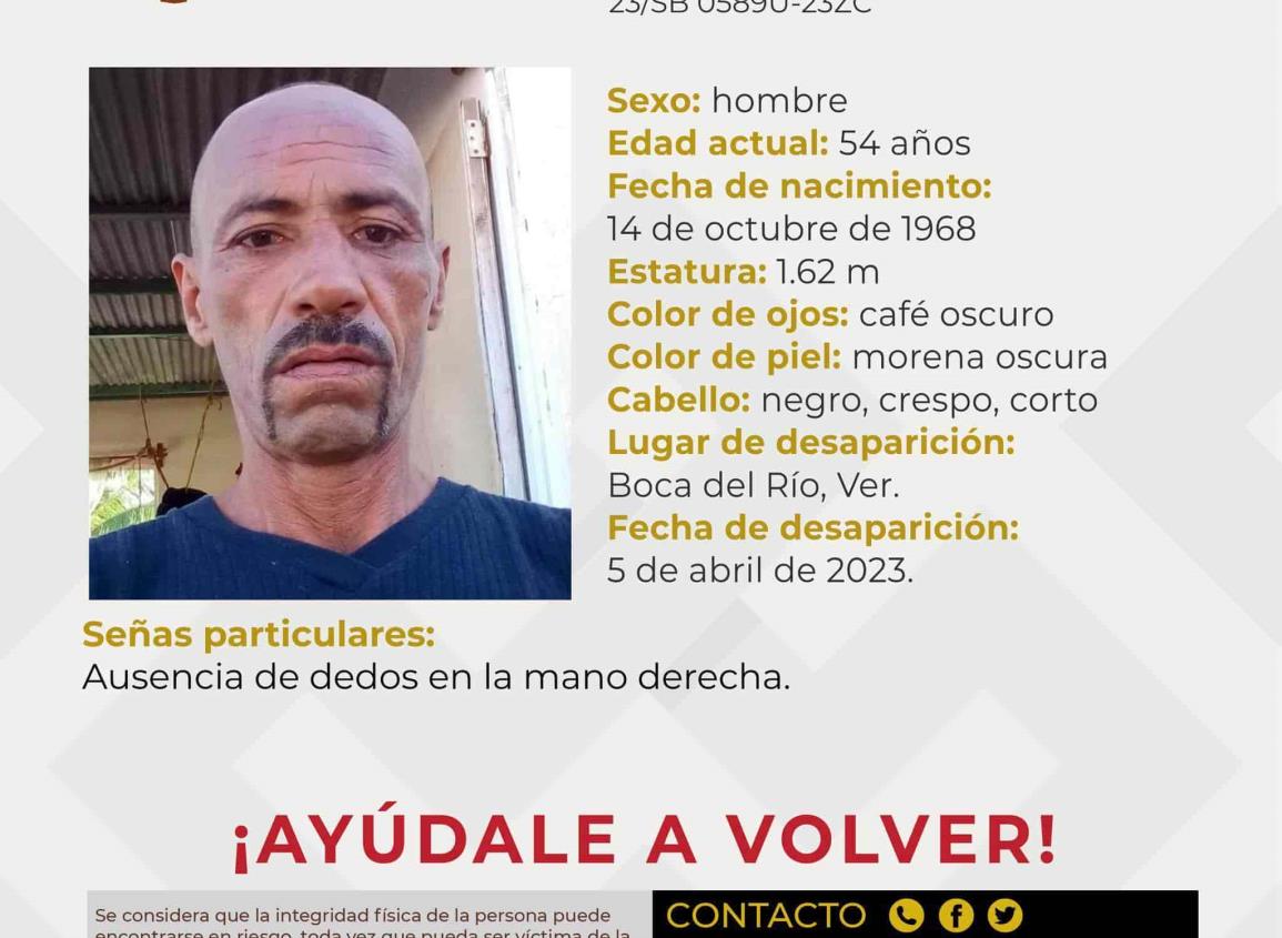 Buscan a José Luis Ferra López, desapareció en Boca del Río